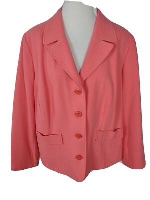 Requirements New Womans Sz 20W Coral Color Soft Poly Blend Coat S35