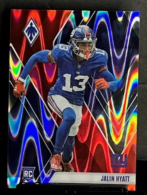 2023 PANINI PHOENIX FOOTBALL #136 Jalin Hyatt, Giants Red Seismic 149/199