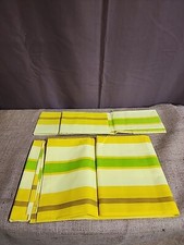 Vintage Sears Double Flat 81x104 Flat Sheet And 2 Pillow Cases Yellow/Green New