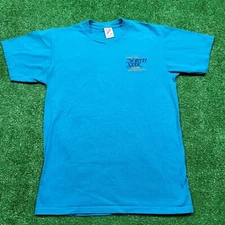 Vintage North Star Mohican Casino Bowler Wisconsin T-Shirt Blue Size Medium USA