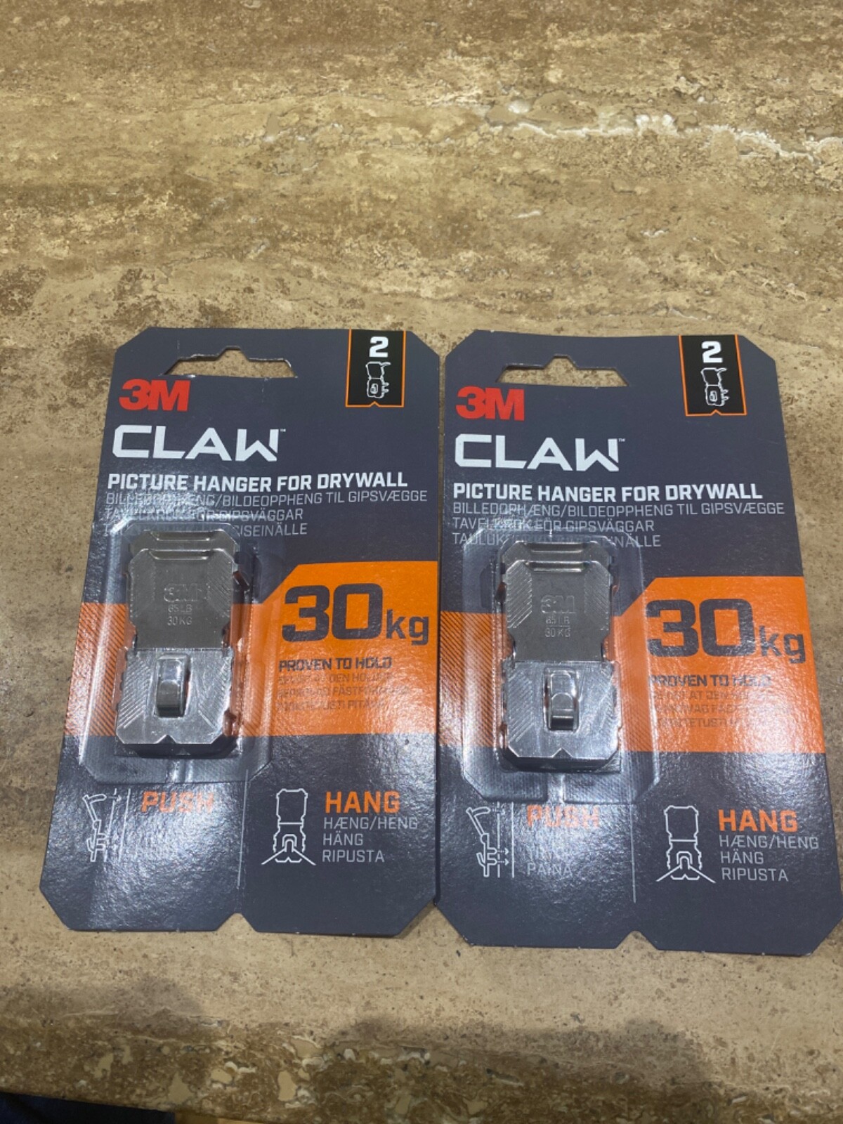 3M Claw Plasterboard Picture Hanger 30 kg 2 Hangers Steel eBay