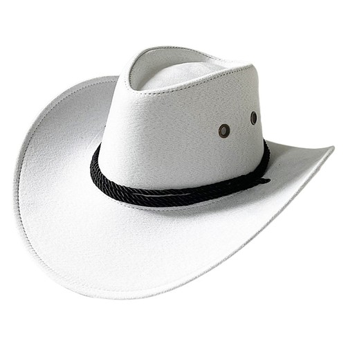 Adults Sun Cap Big Brim Cowboy Hats Halloween Headwear Western Drawstring Caps - Picture 40 of 55