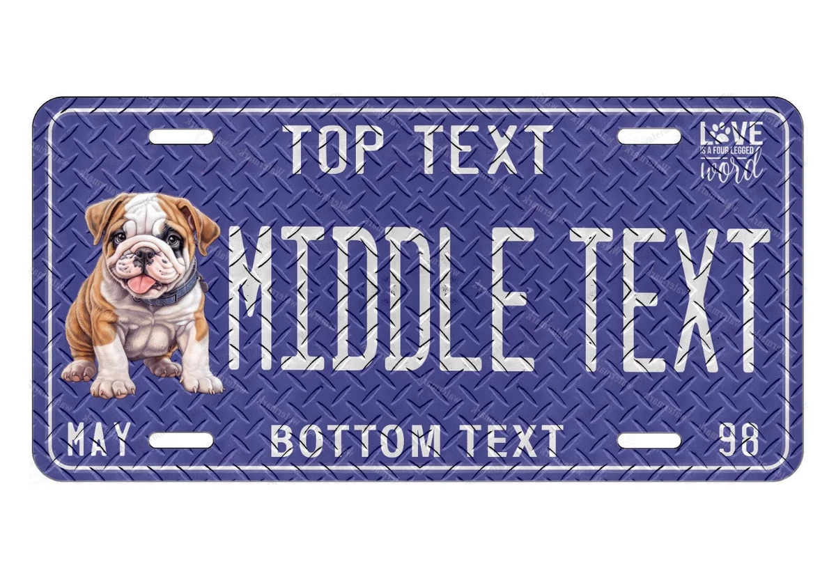 American BullDog Blue tread License Plate Dog Tag Any State Auto ATV Truck bike