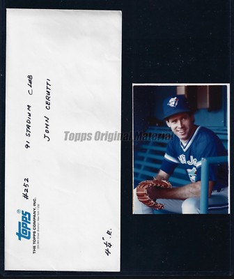 John Cerutti Blue Jays 1991 Topps Stadium Club Original Unused Photo & Env Vault