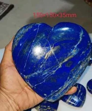 High-Quality Lapis Lazuli Hearts & Palm Stones - Choose Size - Afghanistan