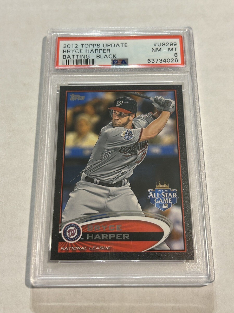 2012 TOPPS UPDATE BRYCE HARPER #US299 ROOKIE BLACK 36/61 PSA 8