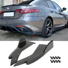 For Alfa Romeo Giulia Gloss Rear Bumper Spoiler Lip Splitter Diffuser Side Skirt