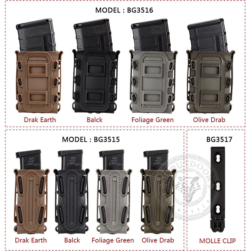 OAREA Tactique Molle Mag Pouch 9mm 5.56 Sacs De Rangement Double 1000D Nylon Pistolet Militaire Rapide Mag Ceinture Clip Transporteur Magazine Pochettes