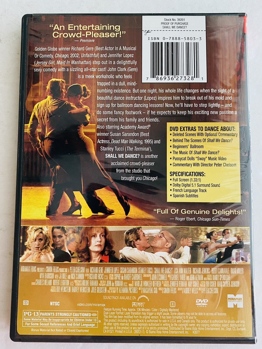 Shall We Dance (DVD, 2005, Full Screen, w/Insert) Richard Gere