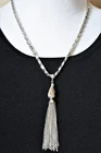 Vintage Tassel Fringe Statement Necklace S Chain Boho Retro Costume Jewelry 21"