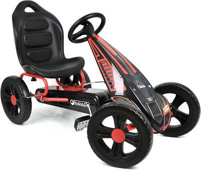 Hurricane Go Kart for Kids 4-10 - Ride-On Toy with Rubber Tires & Handbrake
