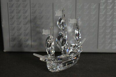 Swarovski Silver Crystal Santa Maria Ship Boat Figurine 162882