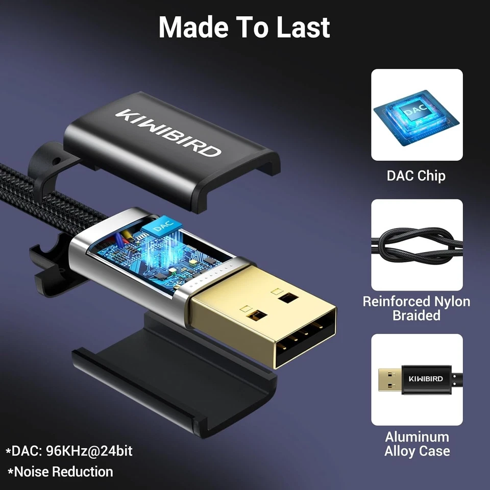 USB auf 3,5mm Klinke Audio Adapter, Kopfhörer und Mikrofon Adapter, Headset Aux - Bild 4 von 4