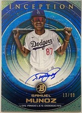 2022 Bowman Inception Samuel Munoz - BLUE Auto #/99 - PA-SM