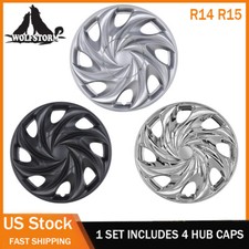 Set Of 4 14 15 Wheel Covers Snap On Universal Full Hub Caps Tire Steel Rim Us