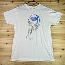Bud Light Football Helmet T-Shirt Mens Large White Budweiser Short Sleeve Shirt