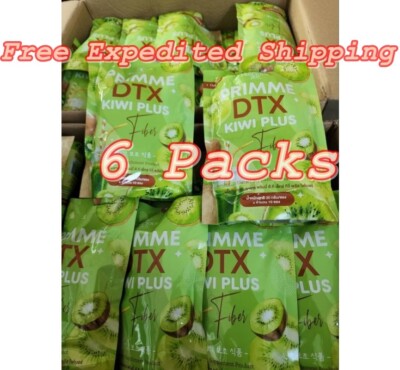 6X Primme DTX Kiwi Plus Fiber Detox Weight Management Burns fat 10 Sachets