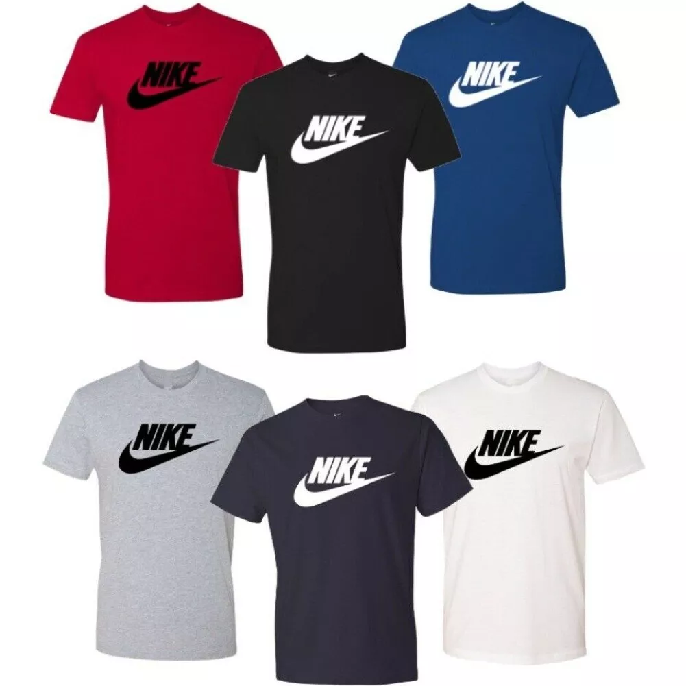 Nike Men's T-Shirt Athletic Logo Swoosh Printed Active Short Sleeve Tee