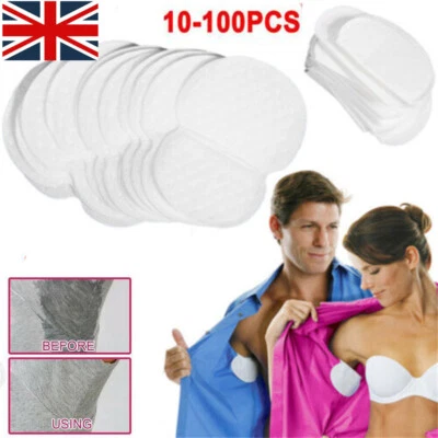 YANQUEENS 100Pcs Underarm Armpit Sweat Pads Stickers Shield Guard Absorbing Disposable UK