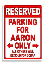 Personalized Parking Sign Wall Decal Metal Sign No Parking Customized Aaron