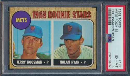 1968 TOPPS BASEBALL #177 NOLAN RYAN RC PSA 6 EX-MT HOF ROOKIE