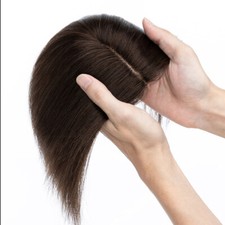 Women Topper 100 Human Hair Top Toupee Piece Clip in REMY Hairpiece Extensions