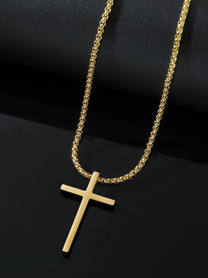 Crucifijo Cadenas de Oro 14K Joya Cubana Joyeria para Mujer Hombre Unisex Collar