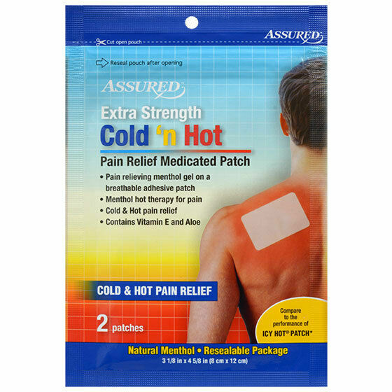 4 X 2 PK Assured Extra Strength Cold & Hot Pain Relief Patches for sale