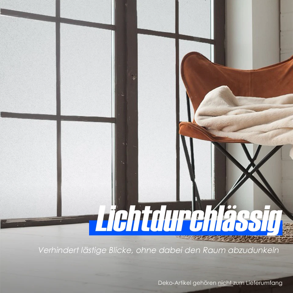 [6,66€/m²] Milchglasfolie blickdicht Sichtschutz Fensterfolie Sichtschutzfolie - Bild 4 von 4