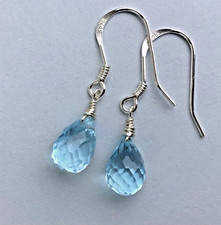 NEW SUNDANCE CHARM STERLING SILVER NATURAL AQUAMARINE EARRINGS ARTISAN JEWELRY
