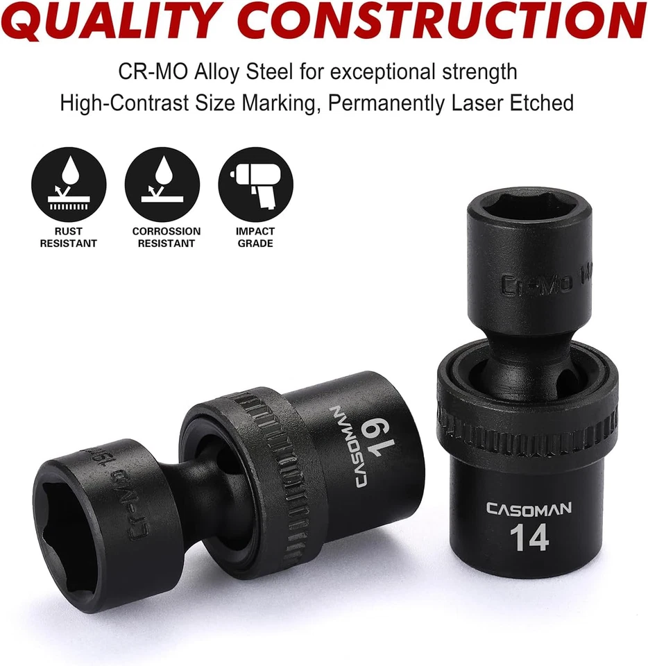 15 PCS 1/2" Drive Standard Universal Impact Socket Set, 6 Point, Metric,10-24Mm - Image 4 of 4