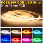12V 24V COB LED Strip 5mm 8mm Flexible Tape LED Bar Light for Home House Decor