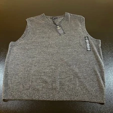 Hart Schaffner Marx Merino Wool Sweater Vest Sleeveless Gray Mens 2XB Big Man