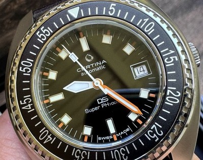 Certina DS Super PH1000M Automatic 1000m Diver Black Dial Nylon Date Helium