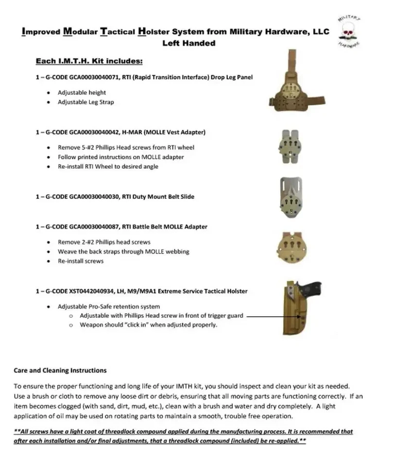 G-Code Improved Modular Tactical Holster Beretta 92/96/M9 Pistols Right Handed - Image 4 of 4