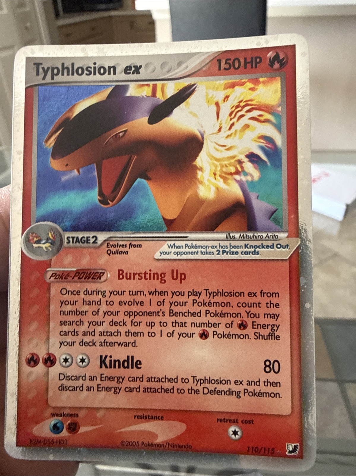Pokémon TCG Typhlosion EX Holo Rare Card 110/115 2005 Unseen Forces Nm/M