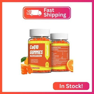 EAZGOO CoQ10 Gummies 200mg, Vegan Supplement for Energy Production, Non-GMO, Glu