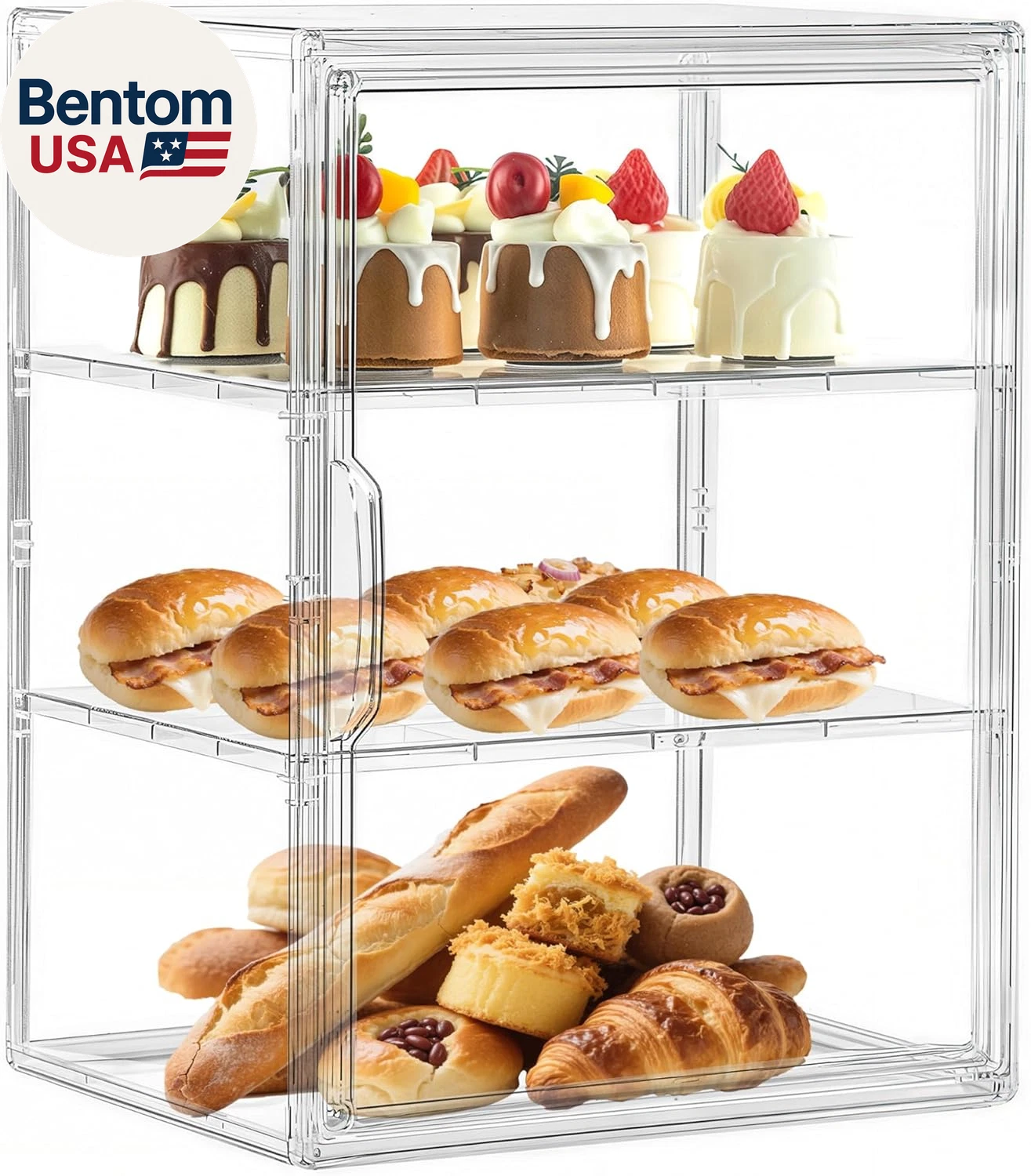 Pastry Display Case, Large Bread Box for Kitchen Countertop, 3 Layers Adjustable
Opens in a new wind