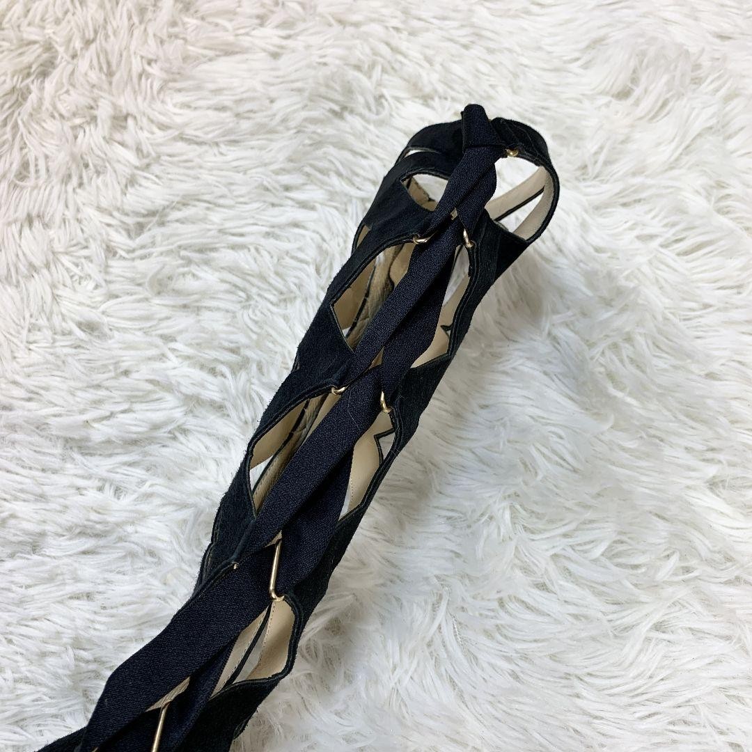 APL Jimmy Choo Mules sandali tacco gladiatore scamosciato nero EU36 US6 69300c