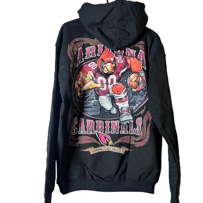 NFL Arizona Cardinals Hoodie Sweatshirt M Black Team Apparel Back Graphic Logo