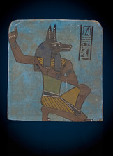 Authentic Rare Ancient Egyptian Hand-Painted Anubis Wall Art Antique Style Egypt