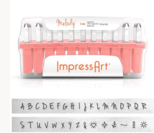 ImpressArt (Melody 3mm Uppercase) Metal Stamping Set 33 Pieces