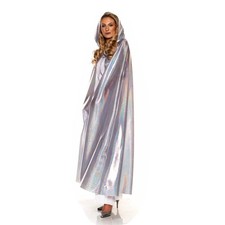 Iridescent Silver Adult Hooded Costume Cape  Standard