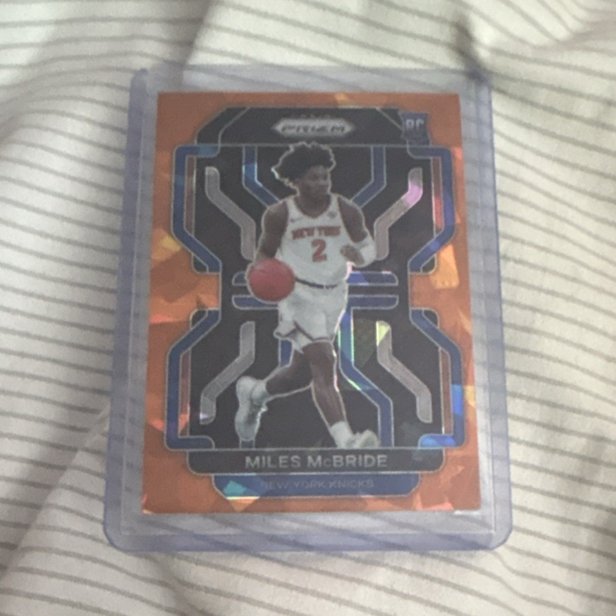 2021-22 Panini Prizm Miles McBride #283 Rookie New York Knicks Orange Ice Prizm