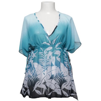 Lindex, Strandkleid, Größe: S, Blau/Weiß/Schwarz, Polyester, Print, Damen #MRi
