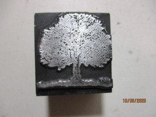 Printing Letterpress Printer Type Block Small Tree Print Cut