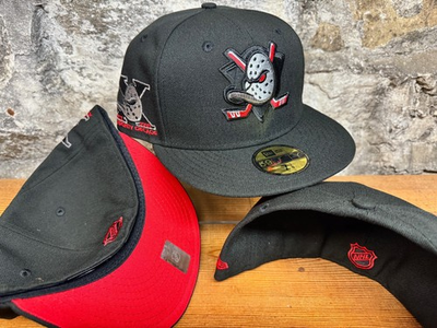 #ad EXCLUSIVE ANAHEIM MIGHTY DUCKS FITTED HAT BLACK RED NEW ERA 59FIFTY $60.00