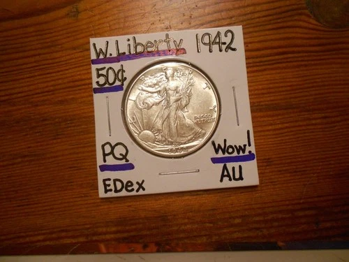 1942 Walking Liberty Silver Half Dollar AU BLAZER!!!! PQ!!!! WOW!!! #5