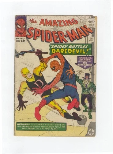 Amazing Spider-Man #16 VG- 3.5 Comic Yellow Daredevil Steve Ditko Stan Lee