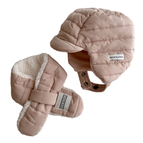 2pcs Plush Scarf+Winter Earflap Hat for Kid Keep Warm Protecting Ear Hat Outdoor - Picture 5 of 11